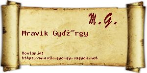 Mravik György névjegykártya