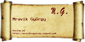 Mravik György névjegykártya